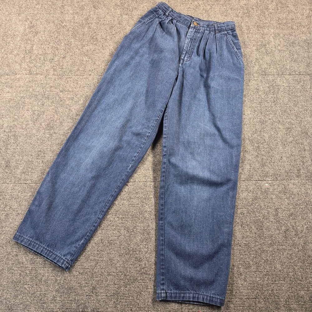 Vintage Calvin Klein High Waisted Pleated Tapered Jeans Medium Wash